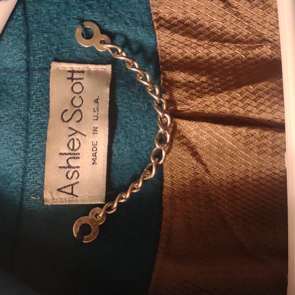 Vintage Ashley Scott green gold wool USA made full long length wrap trench coat - Picture 5 of 11